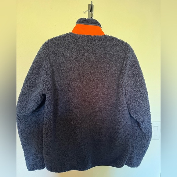 JW Anderson X Uniqlo Mens Fleece Jacket Blue Orange Zip Up Utility Medium EUC - Picture 2 of 4